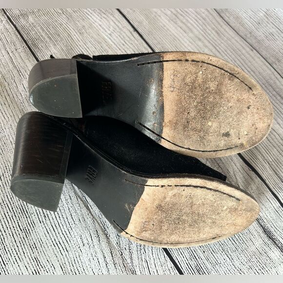 Frye Courtney Slingback black peep toe heeled sandals size 8 B - Picture 5 of 12